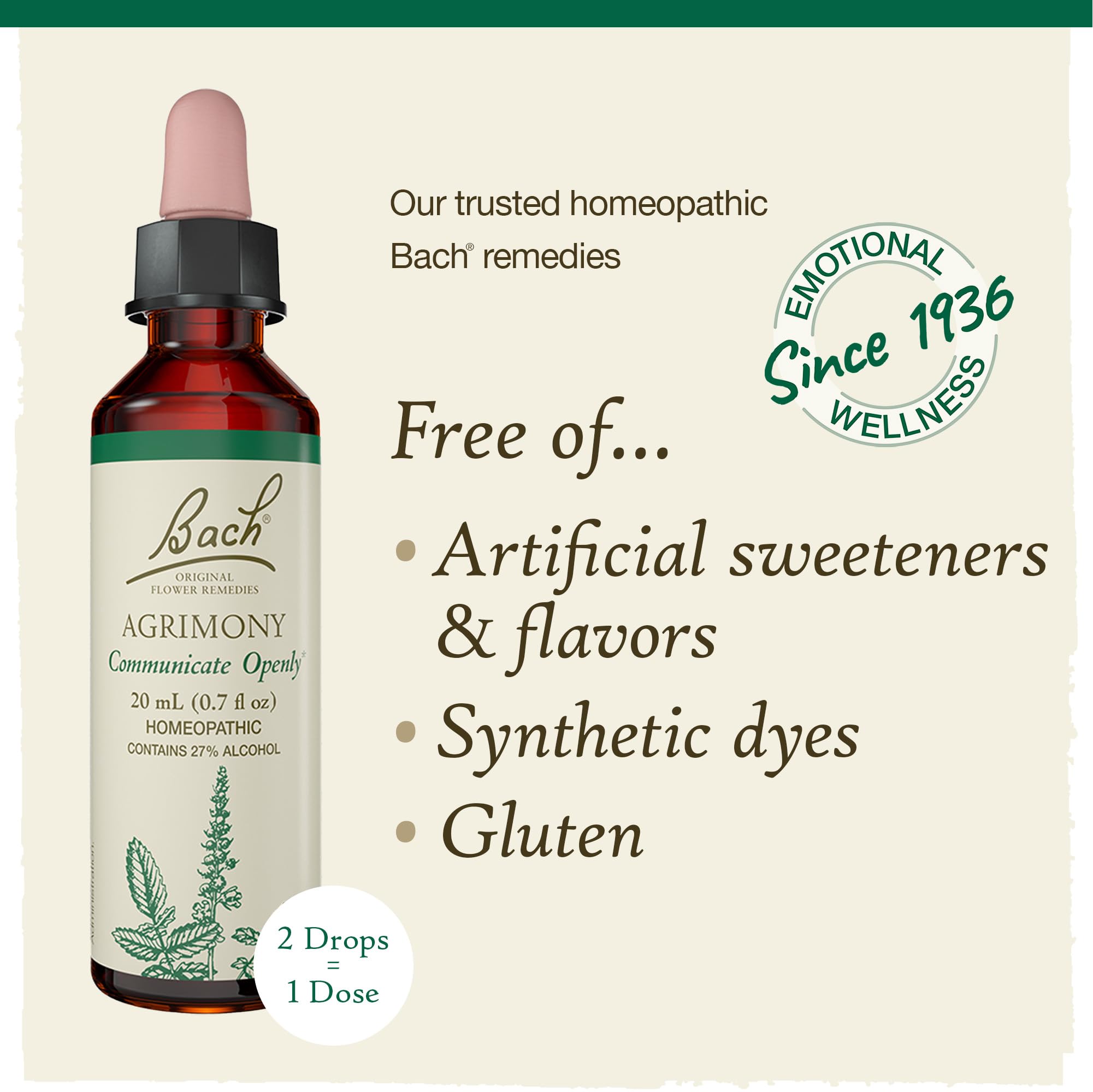 Bach Original Flower Remedies, Agrimony for Open Communication, Natural Homeopathic Flower Essence, Holistic Wellness and Stress