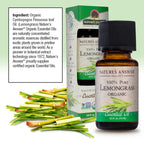 Natures Answer USDA Organic Lemongrass Essential Oil, 100% Pure | Natural Aromatherapy Oil for Diffuser/Humidifier, Steam Distil