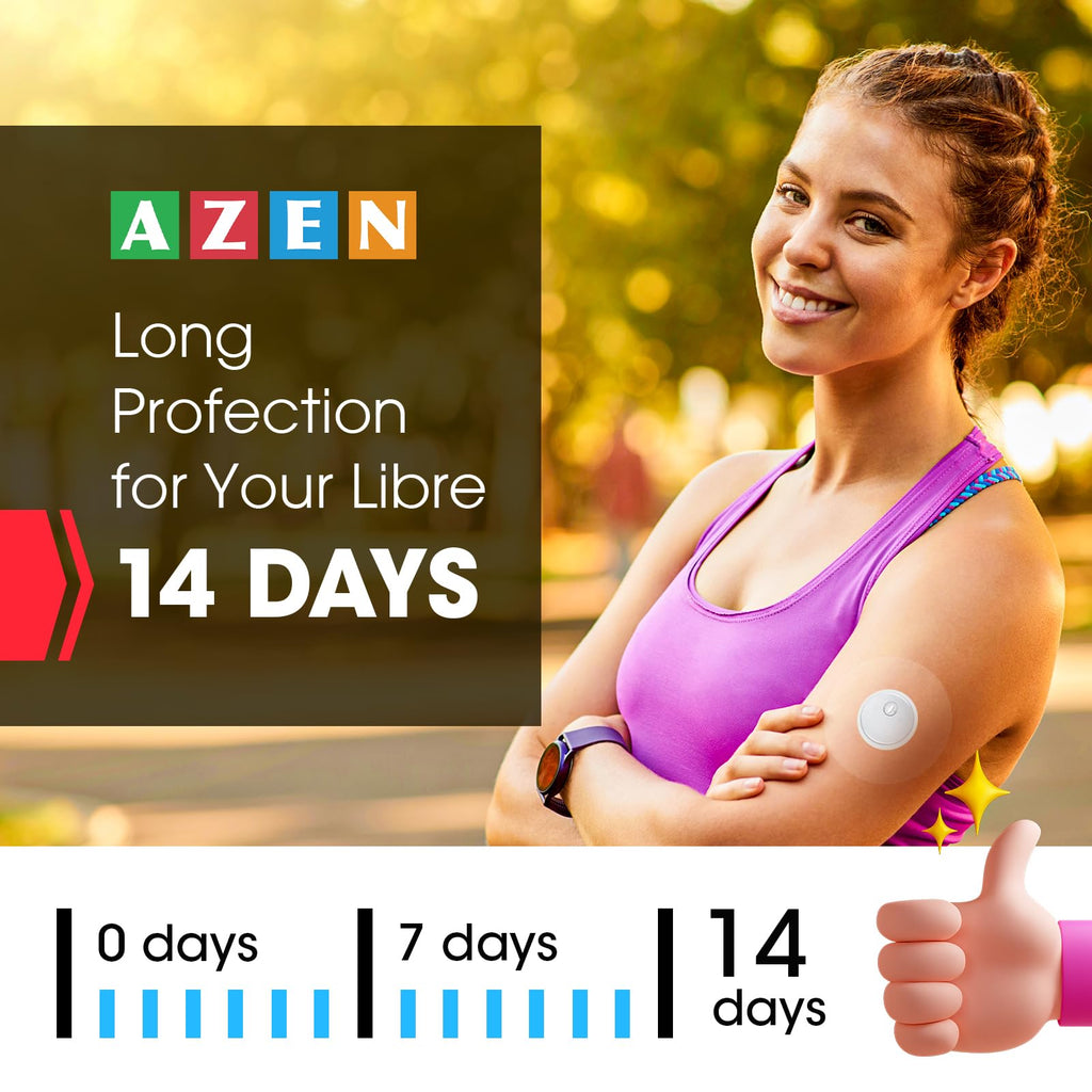 AZEN 100 Pack Freestyle Sensor Covers for Libre 3, Waterproof Adhesive Patches, Adhesive Patches Waterproof, Waterproof Adhesive