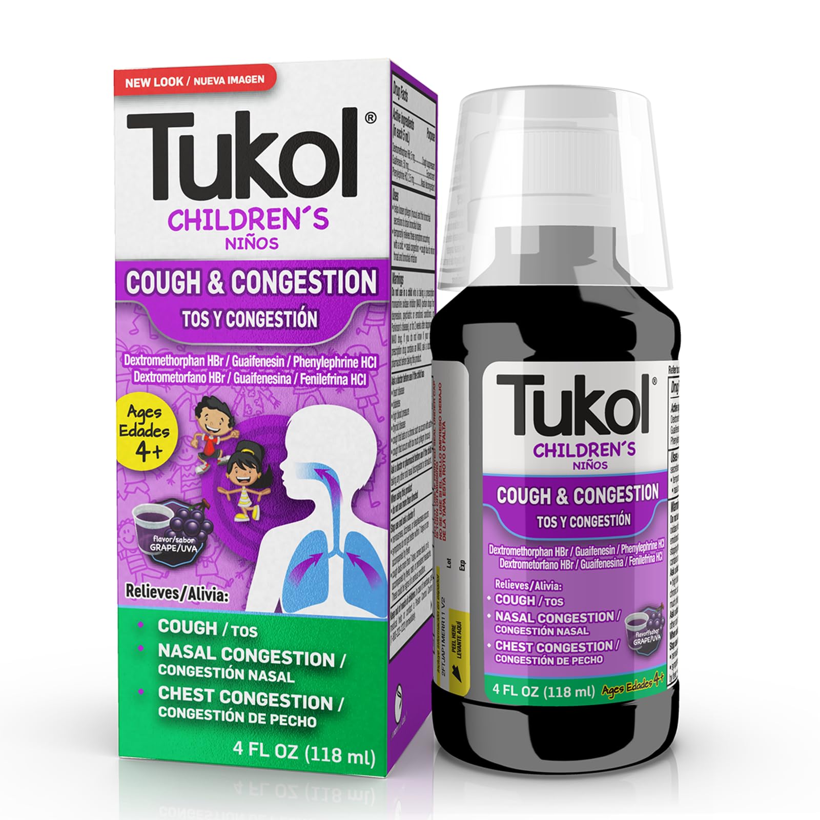 TUKOL Childrens Cough Medicine - Cough & Congestion Relief, Chestal Cough Suppressant for Kids, Childrens Cold and Cough Medic