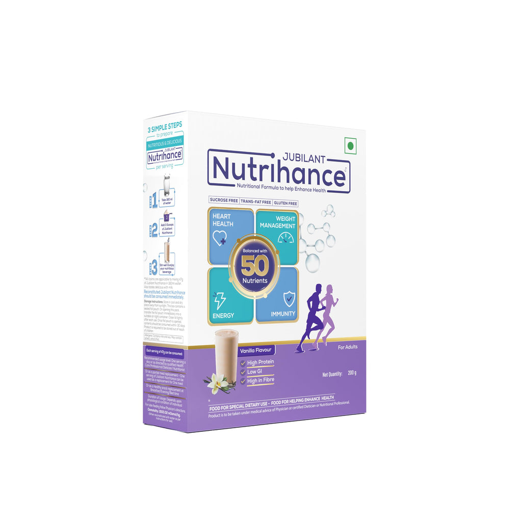 JUBILANT Nutrihance Nutritional Formula Help Enhance Health Vanilla Flavor Powder (200 G Vanillla Flavored)