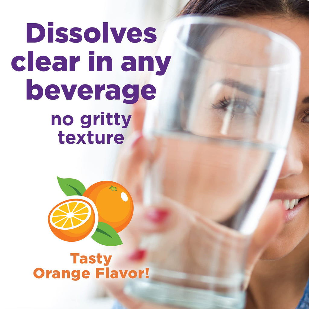 Amazon Basic Care ClearLax Polyethylene Glycol 3350 Powder for Solution, Orange Flavor, Osmotic Laxative, Stool Softener, Reliev