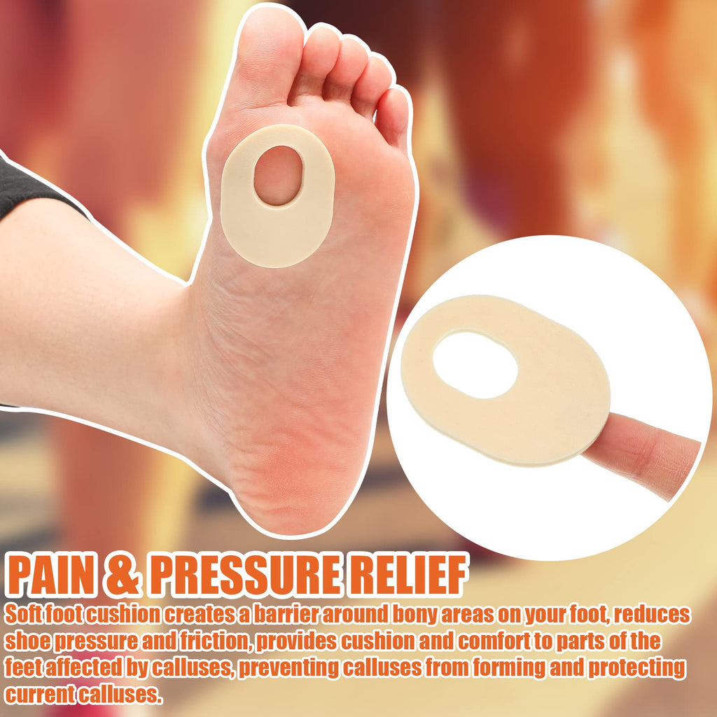 Nuanchu 72 Count Soft Foam Callus Cushions Oval Corn Cushion Pads Self Stick Adhesive Foot Care Cushions Waterproof Corn Protect