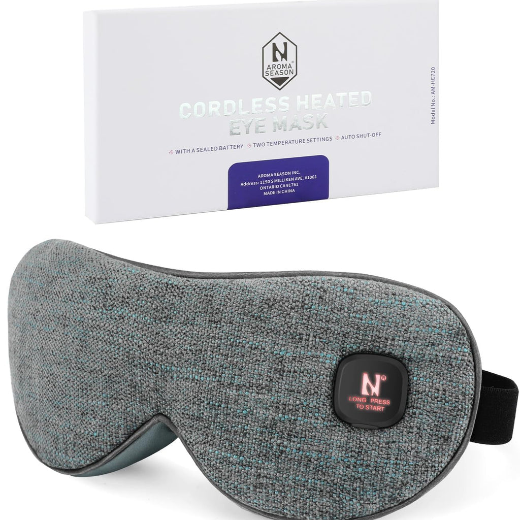 Aroma Season Heated Eye Mask Cordless, Warm Compress for Dry Eyes, Stye. Blepharitis, Chalazion, MGD, Machine Washable Perfect L