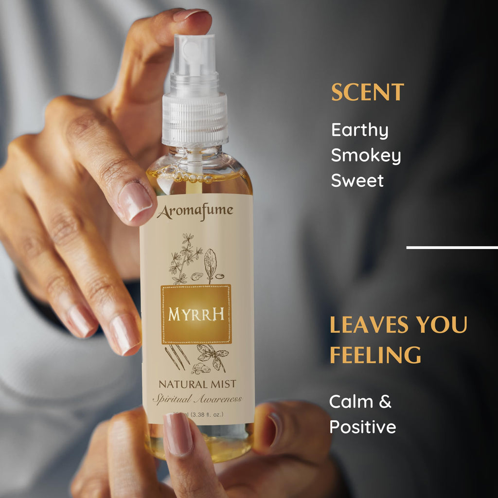 Aromafume Resin Natural Mist Spray 100 ml / 3.3oz | Ideal for positive energy, spirituality & rituals | Made with Commiphora Myr