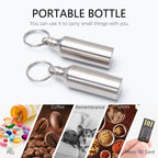 Autuveen Keychain Pill Holder Small Pill Box,Titanium Single Pill Container Pocket Pill Case for Men Women,EDC Metal Bottle for