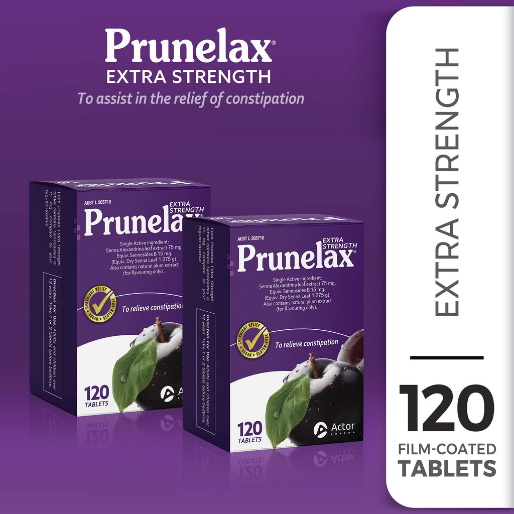 Prunelax Tablets - Extra Strength Natural Laxative Supplement Containing High Strength Senna for Constipation Relief & Restore N