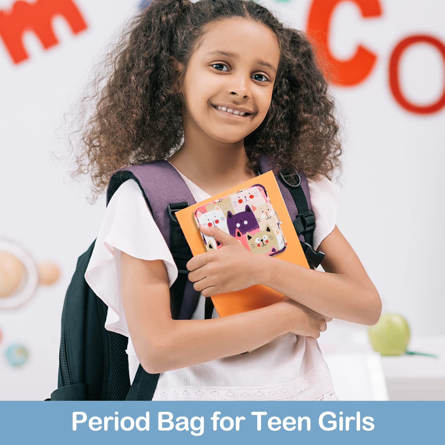 Desing Wish Sanitary Pad Storage Bag Portable Period Bag for Teen Pads/Sanitary Napkins/Small Tampons, Sanitary Napkin Storage B