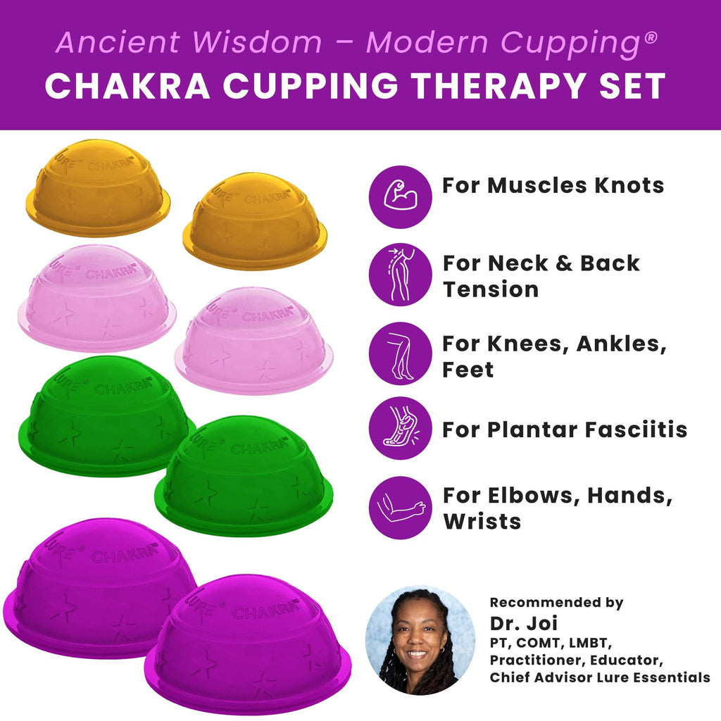 Lure Essentials Cupping Therapy Set 10 Professional Silicone Cupping Cups for Muscle Knots, Joints, Muscles, Arms and Feet