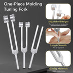 Tuning Forks for Healing Set (128Hz, 256Hz, 512Hz), Tuning Fork with Reflex Hammer for Healing/Frequency Instrument/Sound Therap