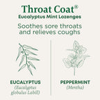 Traditional Medicinals Lozenges, Organic Throat Coat Lozenges, Eucalyptus Mint, Soothes Sore Throats & Relieves Coughs, 16 Indiv
