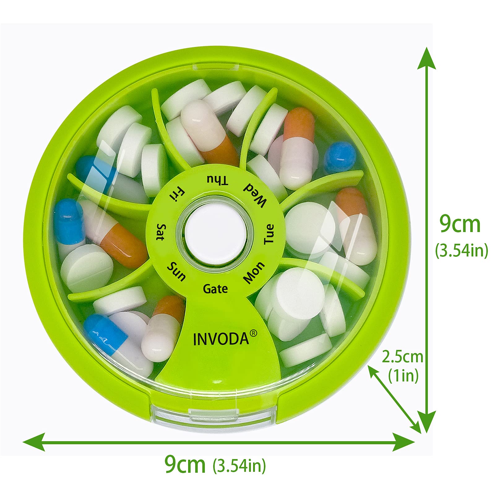 4PCS Pill Organizer Pill Cases Weekly Cute Round Pill Box Travel Pill Container Portable Small Medicine Organizer