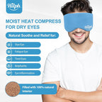 Hilph Microwave Heated Eye Mask for Dry Eyes, Warm Eye Compress Heat Therapy Weighted Eye Mask with Removable Cover for Blephari