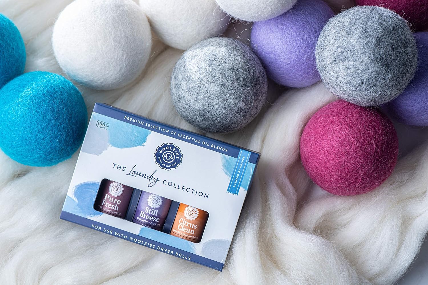 Woolzies Laundry Collection Essential Oil Set | 100% Pure Therapeutic Grade Aromatherapy Oil | Use with Wool Dryer Balls or Oil