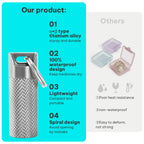 Titanium Pill Box Keychain, Waterproof Compact Pill Organizer for Emergency Pills & Vitamins, Portable Keyring Necklace Holder,