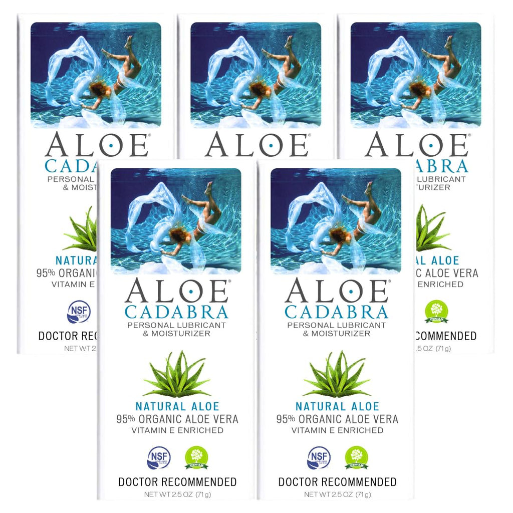 Aloe Cadabra Natural Water-Based Personal Lubricant, Organic Aloe Lube for Men, Women, and Couples, pH Balanced (Unscented 2.5 O