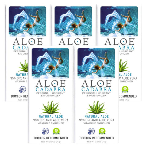 Aloe Cadabra Natural Water-Based Personal Lubricant, Organic Aloe Lube for Men, Women, and Couples, pH Balanced (Unscented 2.5 O