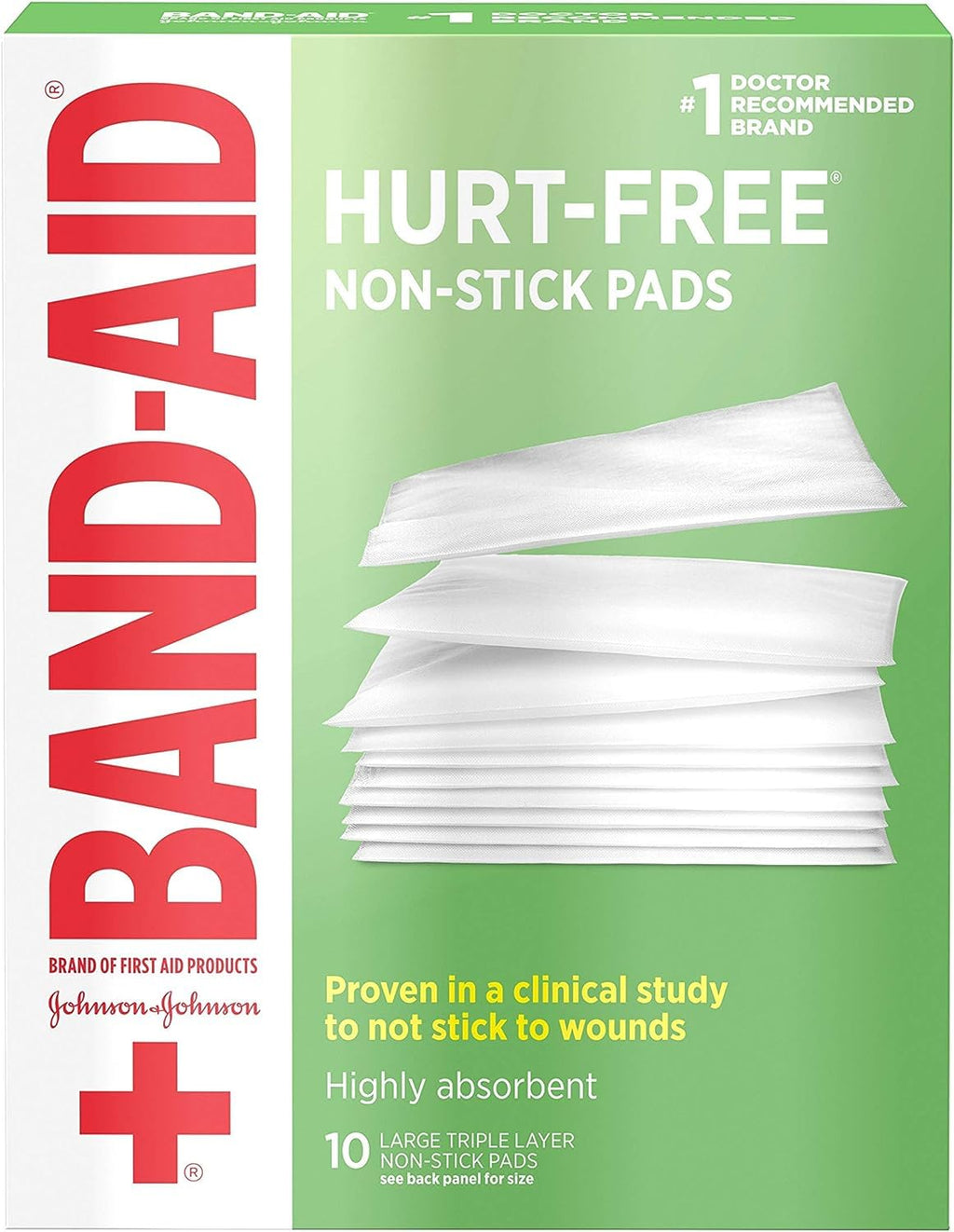 Johnson & Johnson Red Cross First Aid Triple Layer Non-Stick Pads 3 X 4 - 10 ct, Pack of 5