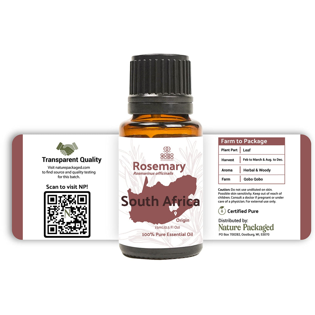Nature Packaged Rosemary Essential Oil - Direct from Qobo Qobo in South Africa - Pure Essential Oil for Diffusers and Aromathera