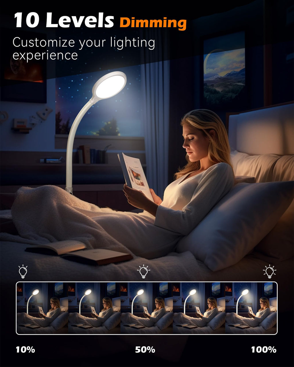 Aoife Light Therapy Lamp, 11000 Lux Sun Light Therapy Lamp, UV-Free Sunlight Lamp, 10 Brightness Levels, Full Spectrum Happy The