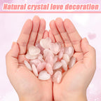 Layhit 72 Pcs Valentines Galentine Gift Bulk Crystals Pink Rose Quartz Hearts Gifts Galentine Rose Quartz Mini Worry Stone Gemst