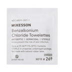 McKesson Benzalkonium Chloride Towelettes [Pack of 100] First Aid Antiseptic Wipes, Sterile Individual Wrapped