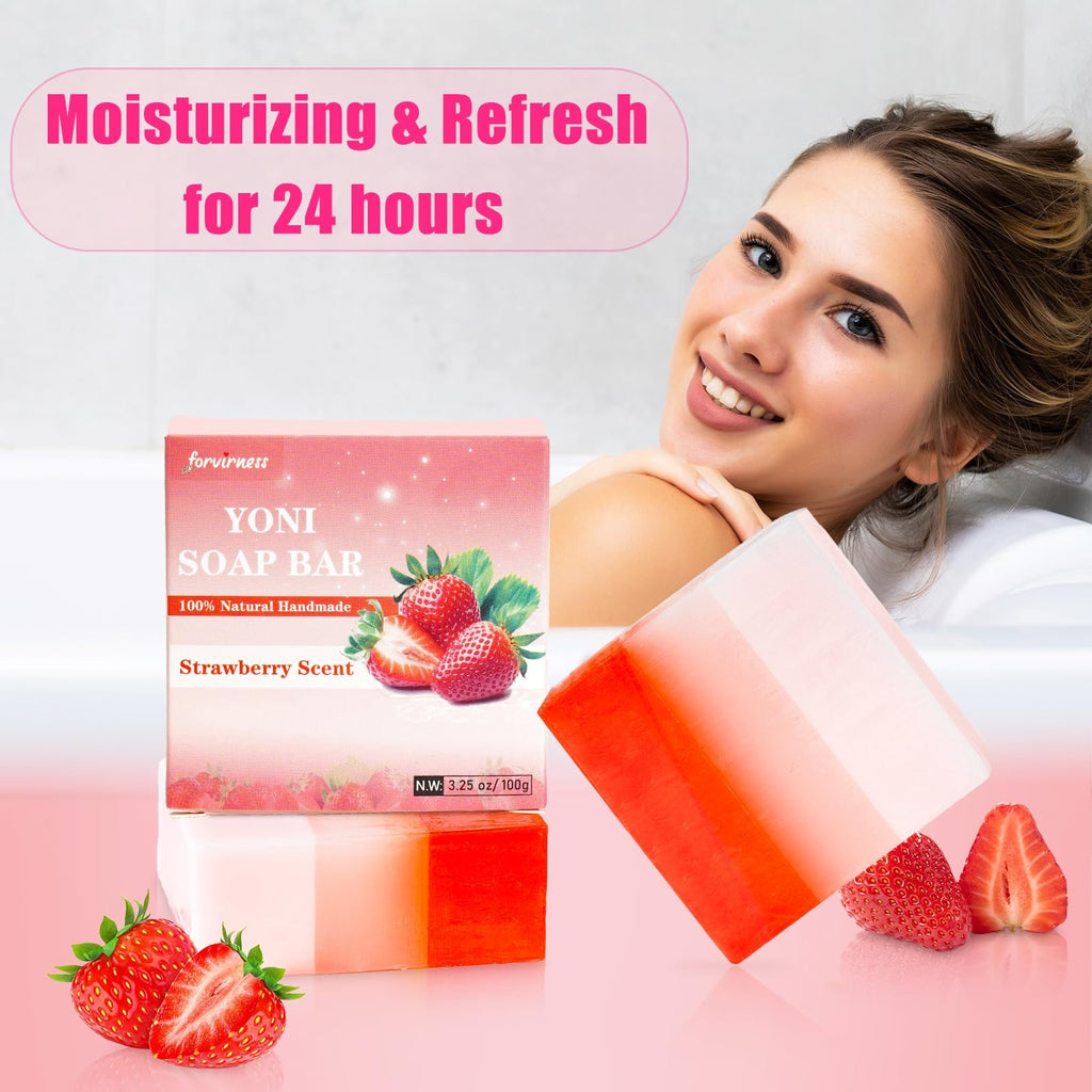 3pack Yoni Soap Bar, Yoni Wash for Women Ph Balance, Feminine Vaginal Intimate Soap for Women, Natural Organic Care Bar, Body Wa