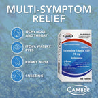 Camber Loratadine 10mg Allergy Pills, Antihistamine 24 Hour, Non Drowsy Allergy Relief (100 Tablets)