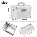 ZORVIDSON Medicine Lock Box, First Aid Kit Medication Storage Box with Lock, Layered Aluminum Frame Daily Medicine Cabinet Famil