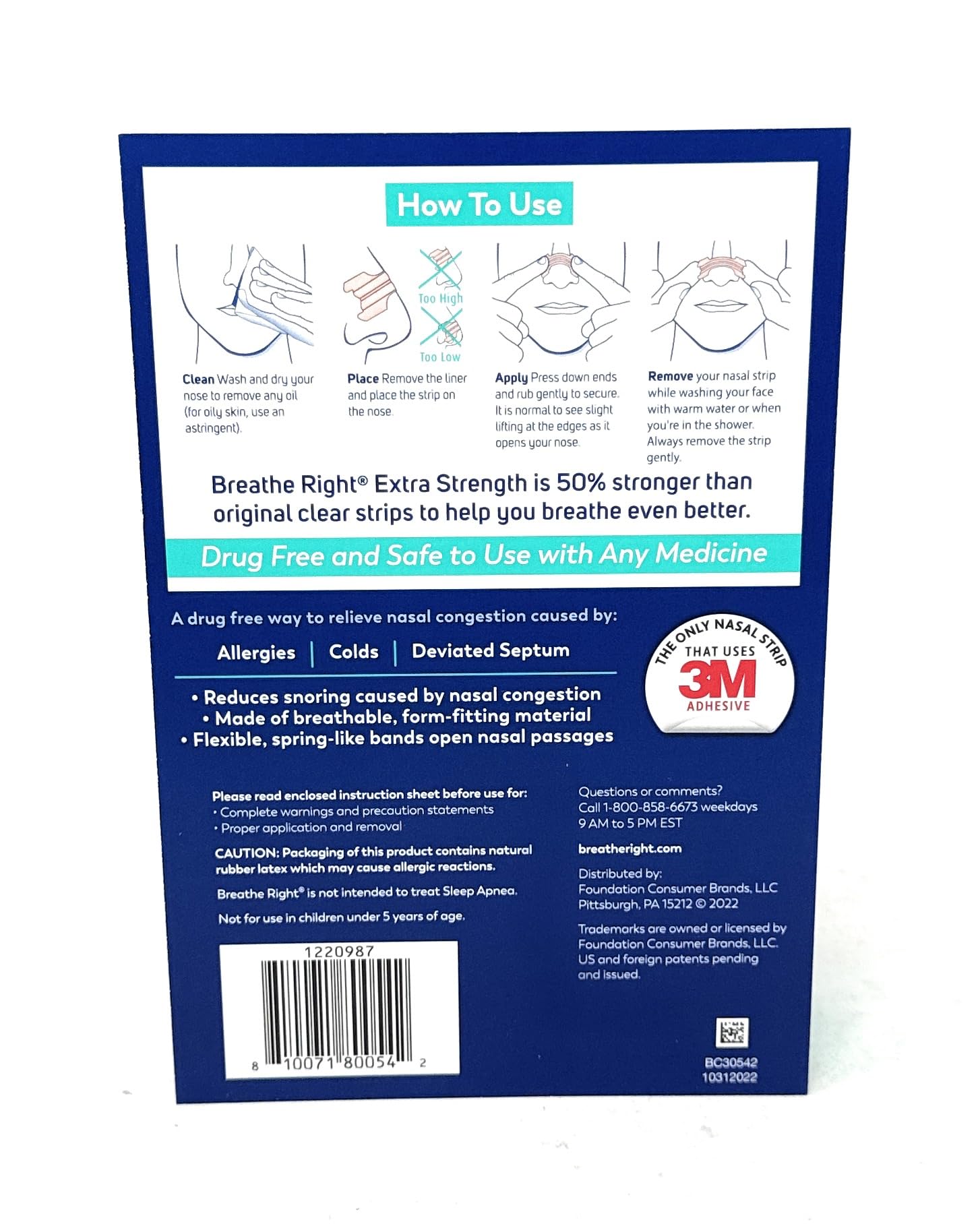 Breathe Right Nasal Strips, Extra Clear for Sensitive Skin, 72 Clear Strips