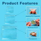300 Packs Small Pill Bags, 6 mil Sturdy 3 Assorted Sizes 2x1.85, 2.5x2.25, 3x2.75 Plastic Bags, Reusable Bags Clear Zip Ba