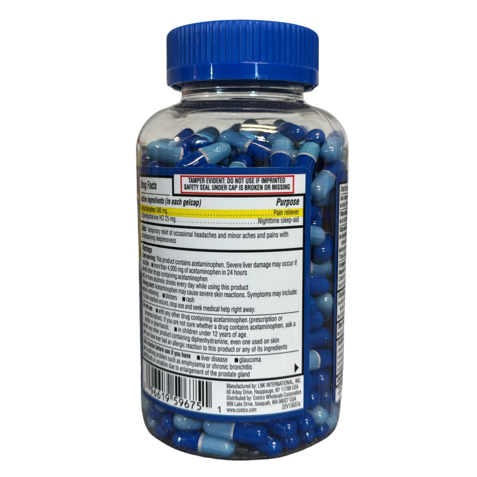 Acetaminophen 500mg PM Extra Strength 375 Gelcaps [k.] (Pack of 01)