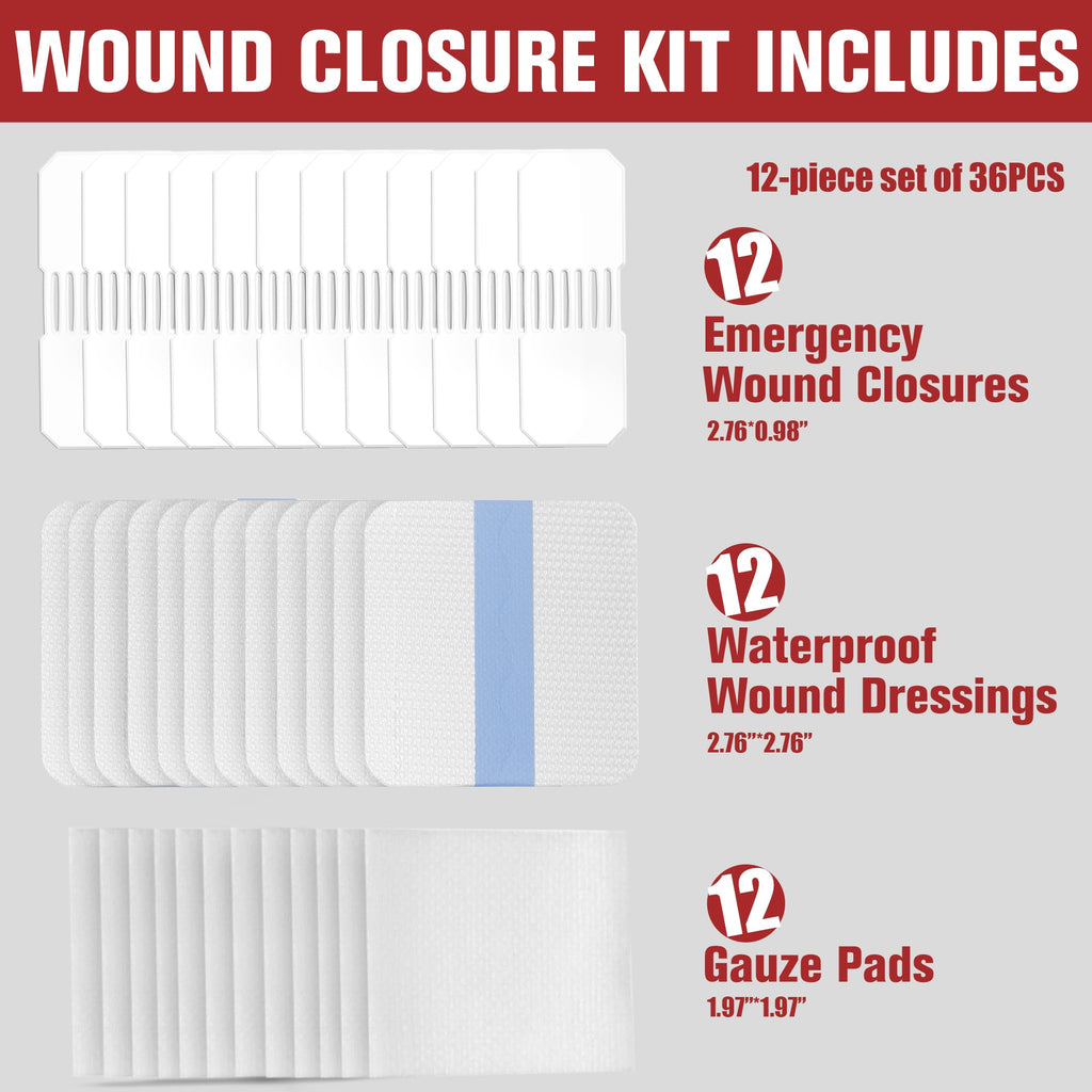 Butterfly Bandages Emergency Wound Closure - Dotodo 12PCS Repair Wounds Without Stitche | Rapid Butterfly Closure Bandages, Tran