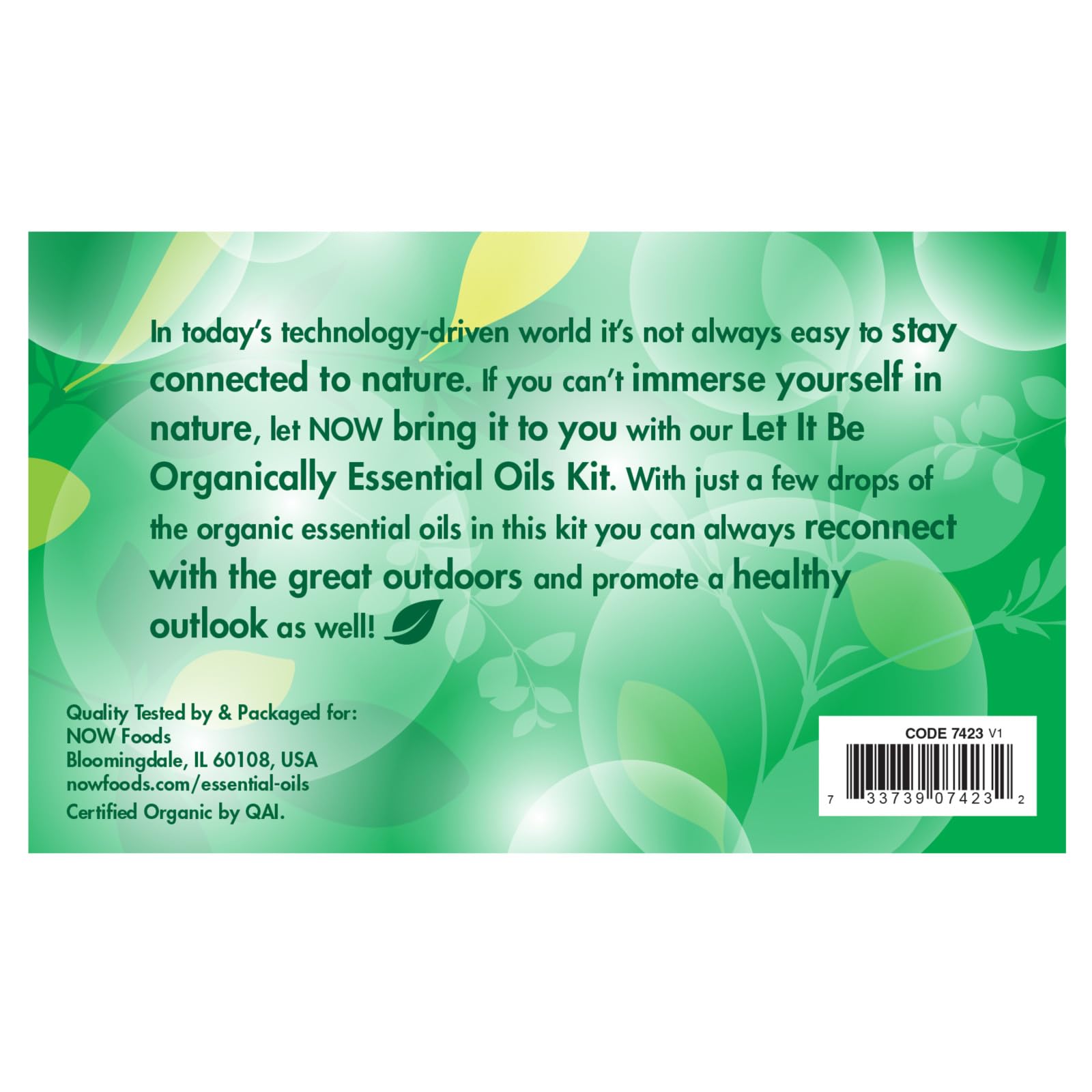 Let It Be Organically Organic Essential Oils Kit Now Foods 4 (10ml Bottles) Kit