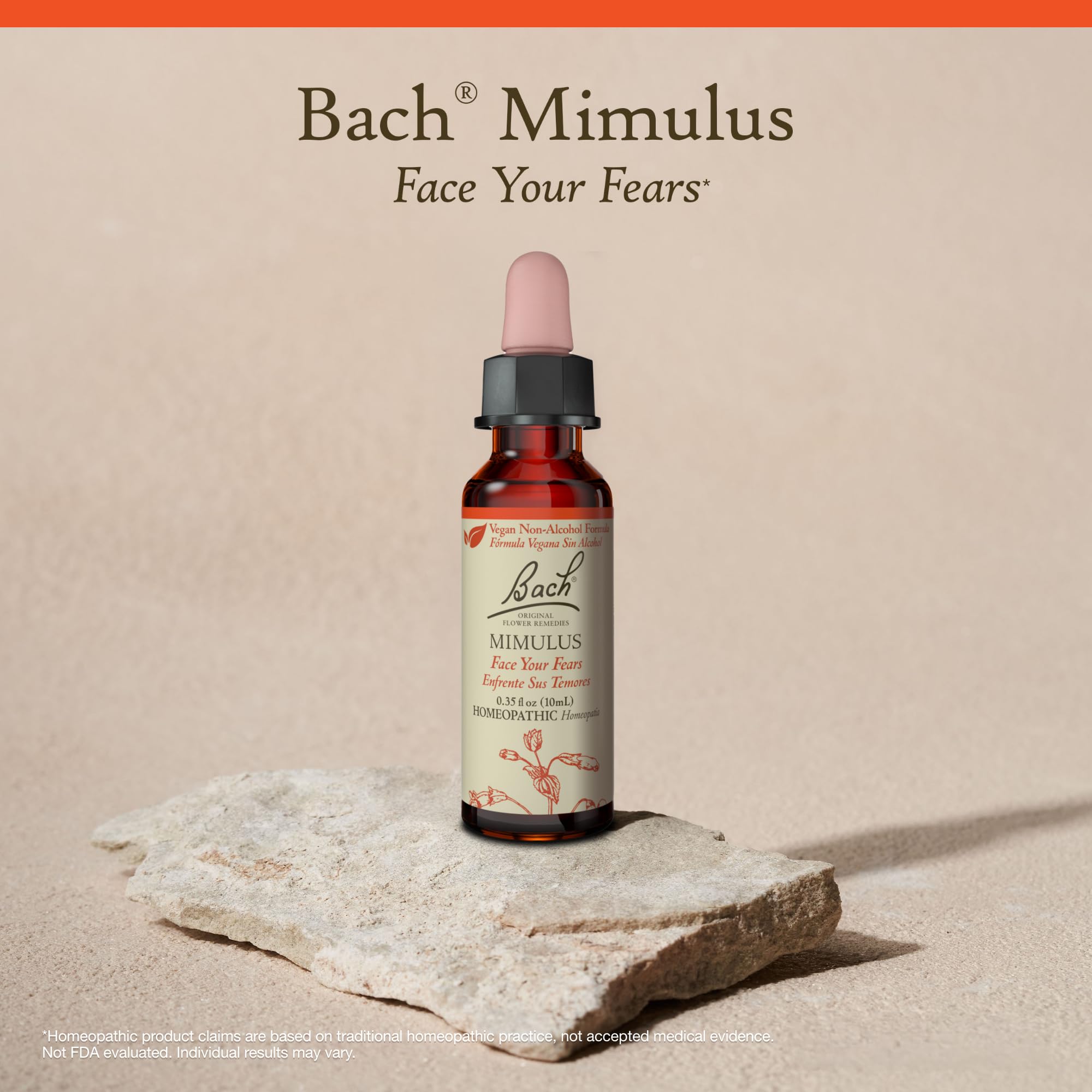 Bach Original Flower Remedies, Mimulus (Non-Alcohol Formula) - Face Your Fears - Natural Homeopathic Flower Essence for Emotiona