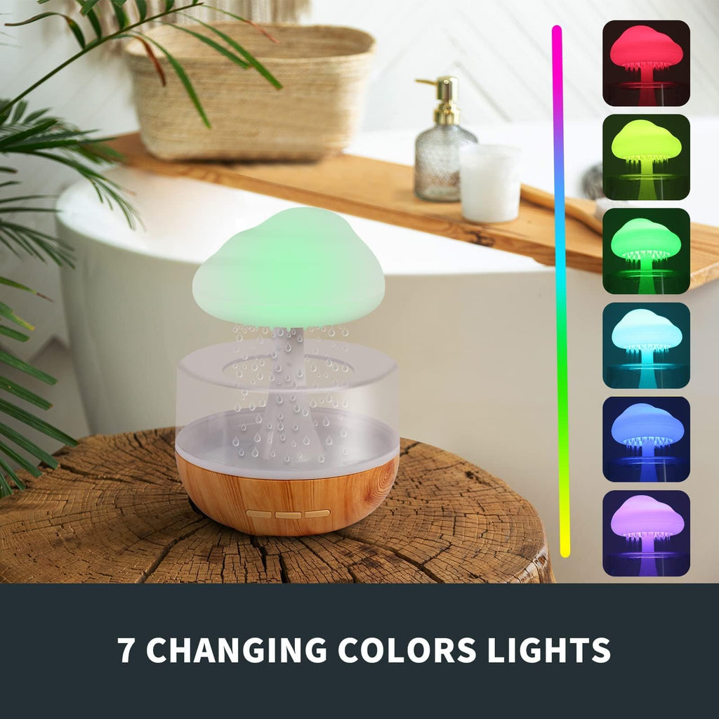 Weljoy Zen Raining Cloud Night Light Aromatherapy Essential Oil Diffuser Micro Humidifier Desk Fountain Bedside Sleeping Relaxin