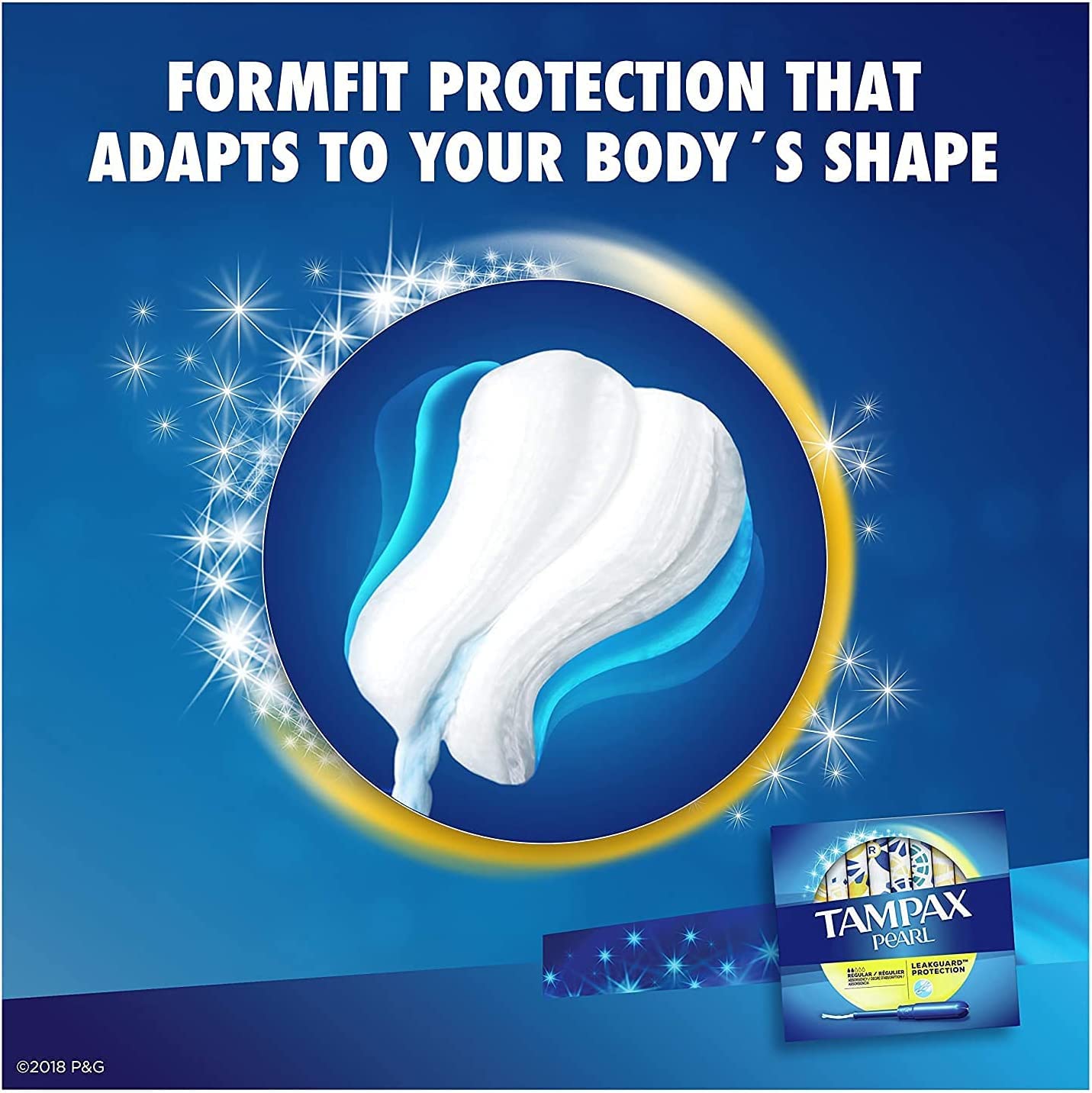 Tampax Pearl Regular Absorbency Unscented Tampons, 96 Count, Pack of 1