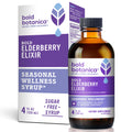 Bold Botanica Elderberry Elixir - 65x Concentrated Extract - Sugar-Free - Kid Friendly - Black Elderberry Syrup with Aronia Berr