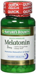 Natures Bounty Melatonin 3 Mg Quick Dissolve Tablets 240 Count (Pack of 3)