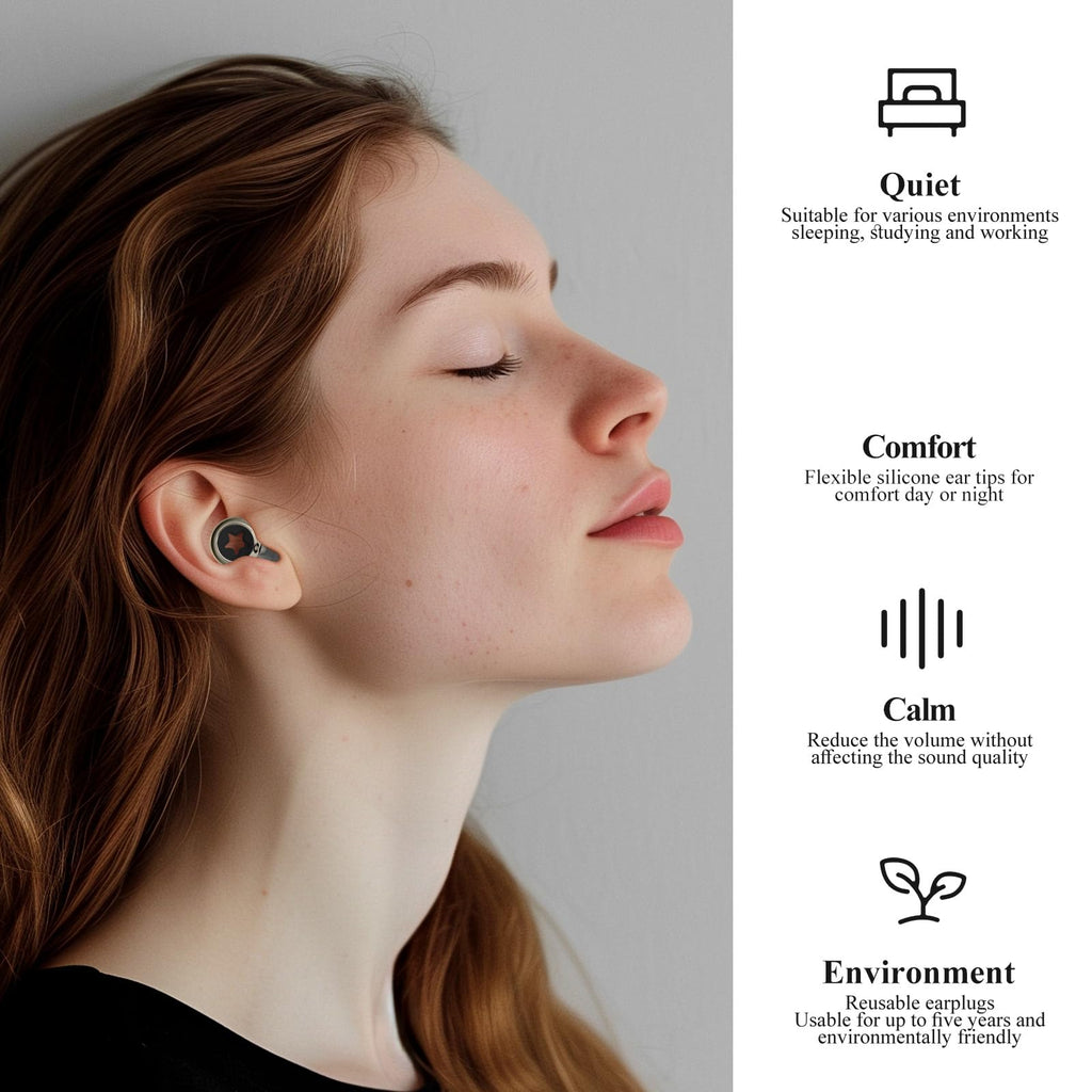 Bradwigson Sleep Noise Cancelling Earplugs -26db, Pentagram Noise Cancelling Earplugs, Reusable and Noise Reduction, Suitable fo