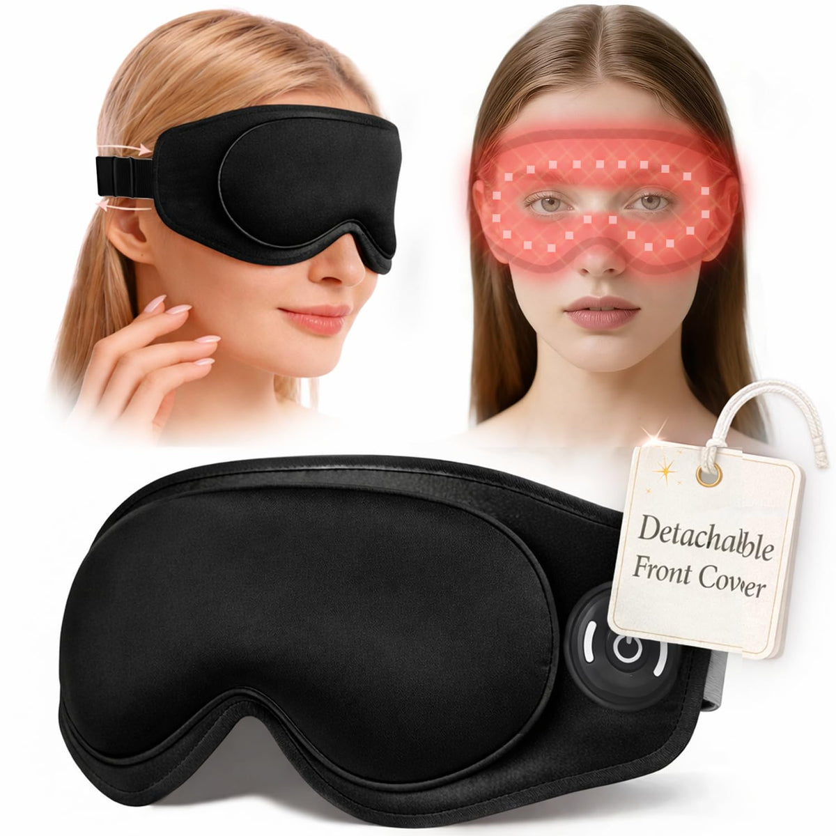 Cordless Red Light Therapy Eye Mask, Detachable Under Eye Skincare Device