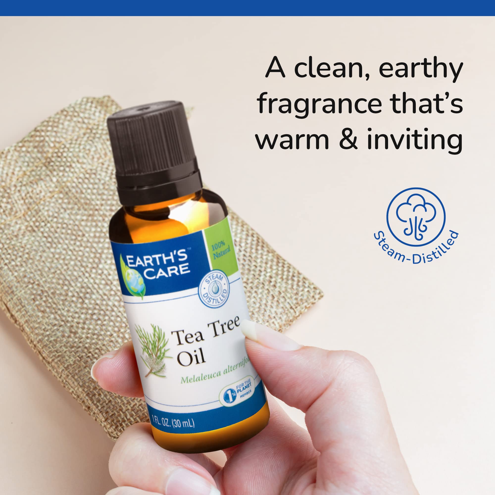 Earths Care Tea Tree Oil - 100% Pure Steam Distilled Australian Tea Tree Essential Oil for Aromatherapy