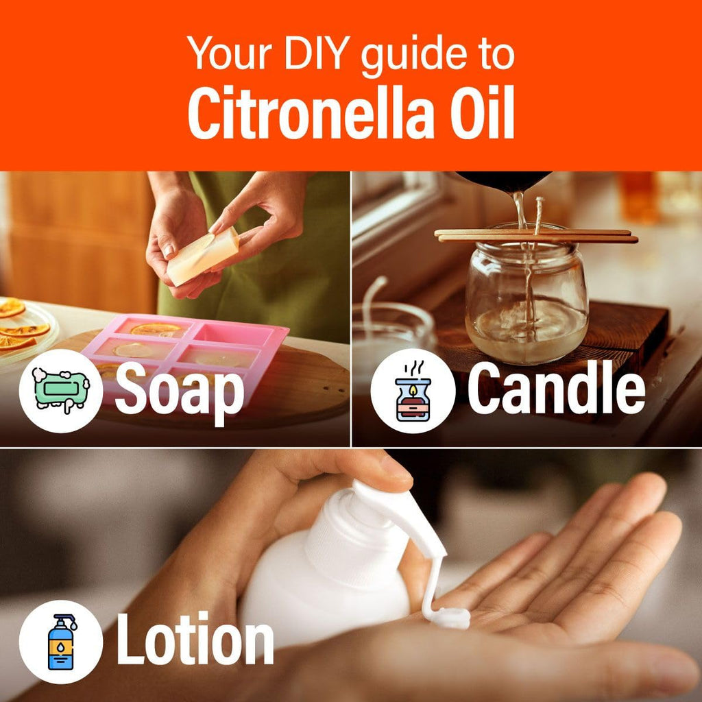Hana Citronella Oil - 100% Pure and Natural Citronella Essential Oil for Candle Making, Diffuser, and Aromatherapy - with a Fres