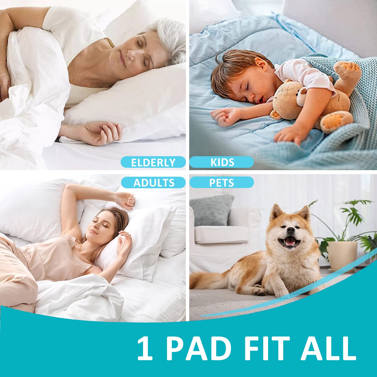 KANECH 34x52 Waterproof Washable Bed Pads for Kids, Adults , Elderly & Pets, Reusable Mattress Protector & Underpads for Bed, So