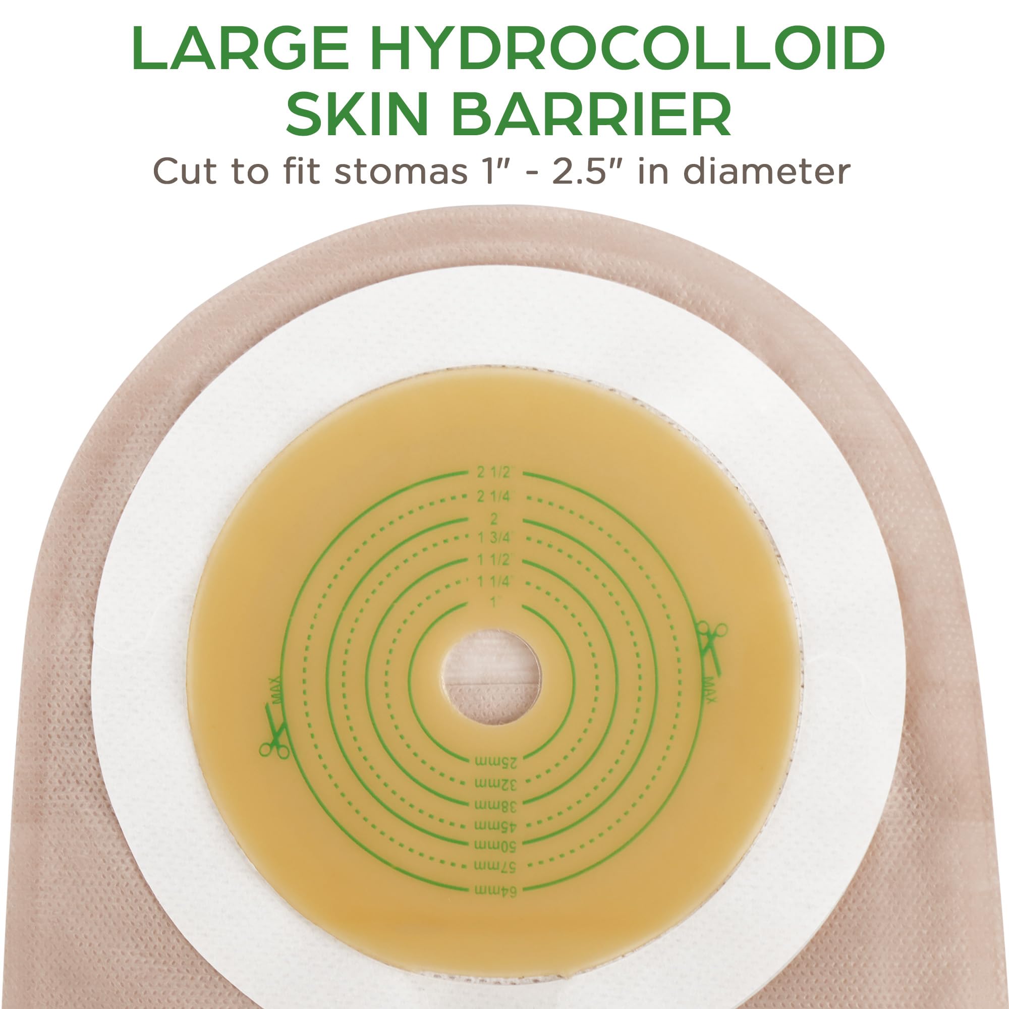 LotFancy Colostomy Bags, Pack of 20, Ostomy Supplies, One-Piece Drainable Pouches with Closure for Ileostomy Stoma Care, Cut-to-