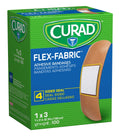 CURAD Flex-Fabric Adhesive Bandage, 1 Width, 3 Length, Pack of 100