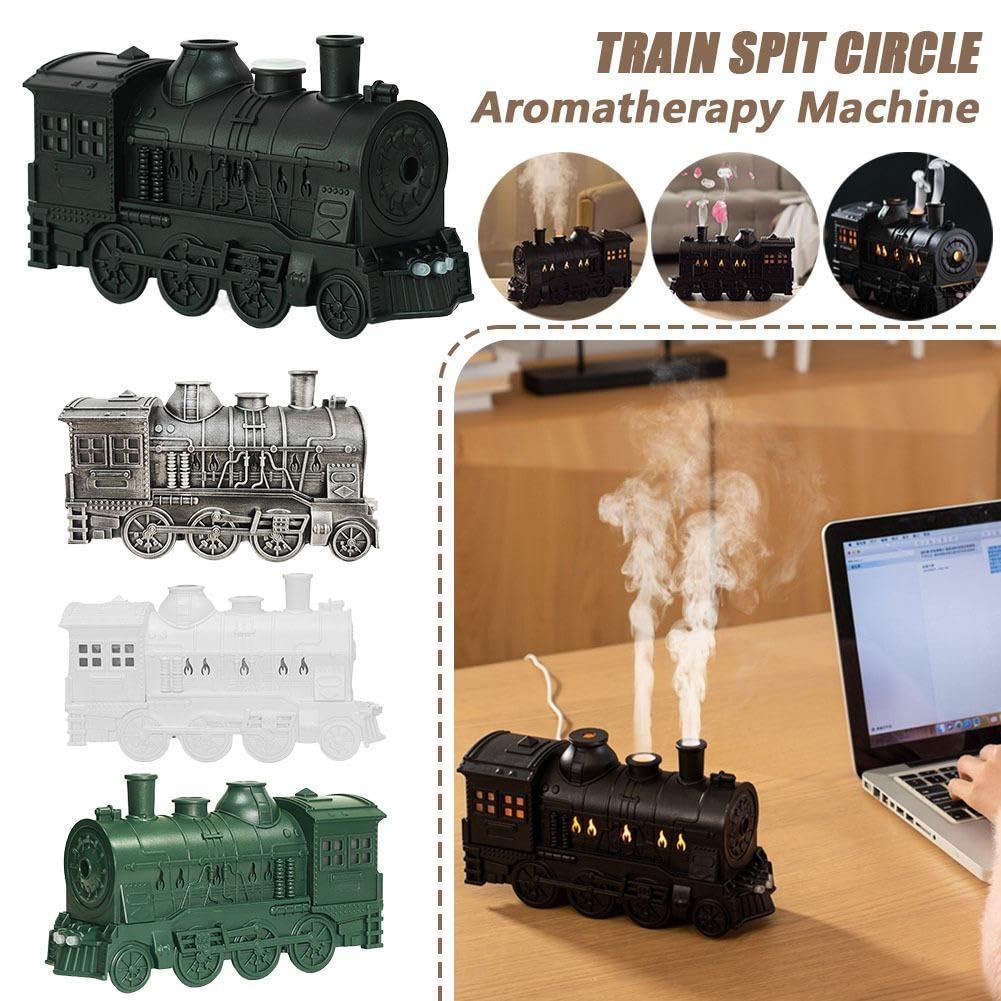 Train Humidifier with Essential Oil Diffuser - 300ML Large Capacity Ultrasonic Dual Mist Output, 4Color LED Night Light with Rem