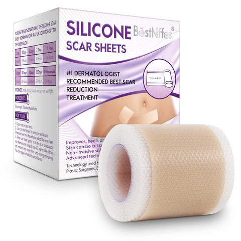 Silicone Scar Sheets, Silicone Scar Tape Roll(1.6    x 60   Roll-6 Month Supply), Professional Scar Removal Strips, Reusable, Me