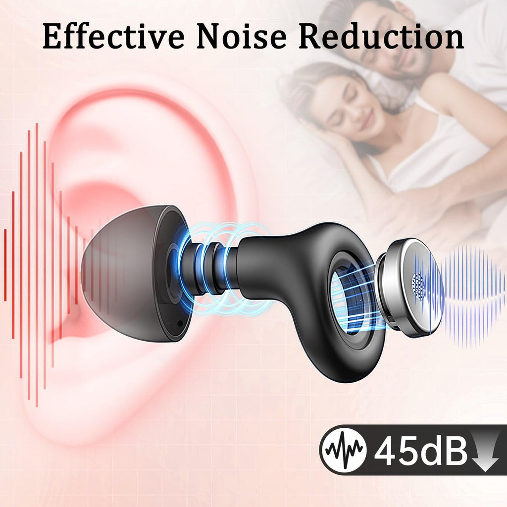 Ear Plugs for Sleeping Noise Cancelling 45dB, Ear Plugs for Noise Reduction, Concerts, Snoring, Reusable Silicone Earplugs with