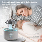 Rain Umbrella Humidifier,Essential Oil Aroma Diffuser with Soothing Rain Sounds,Water Drip Effect,7 Colors Mood Lights,Remote Co